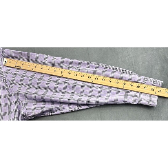 Nordstrom Men's Shop Shirt Mens 18 34-35 Purple Plaid Smartcare Non-Iron Dress - Picture 9 of 13